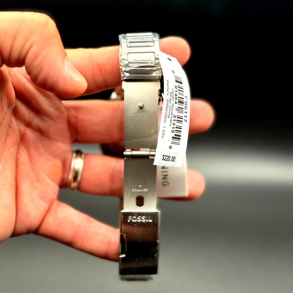 Fossil Mens FS6117 Everett Chronograph 44mm Stainless Steel Turquoise Dial NIBWT - Picture 12 of 17